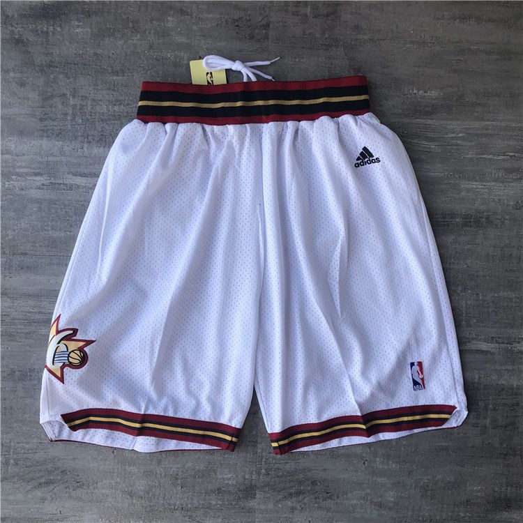 Men NBA Philadelphia 76ers White Shorts 0416